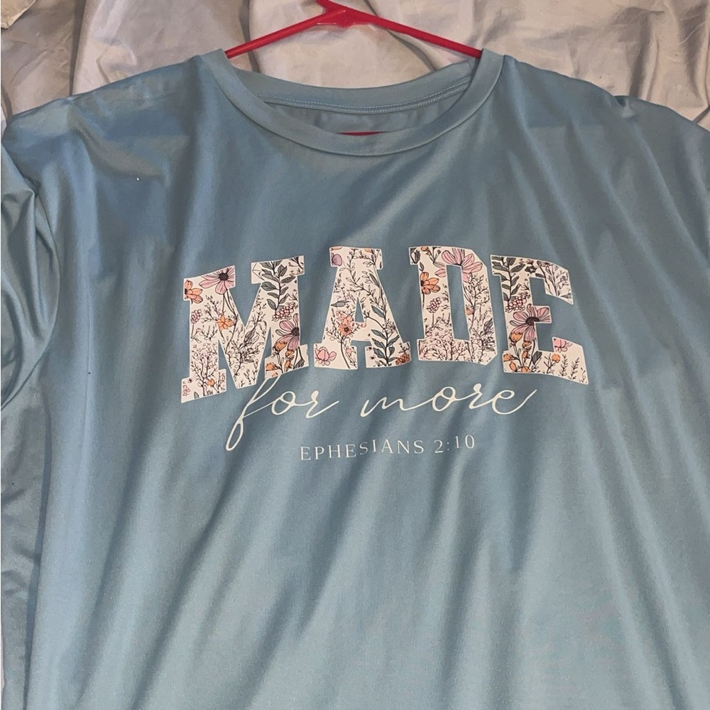 SHEIN Blue Graphic Short Sleeve Tee